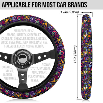 Birds Flower Forest Premium Car Steering Wheel Cover