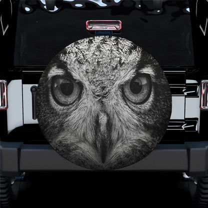 Black And Gray Owl Spare Tire Cover