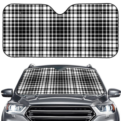 Black And White Border Tartan Print Car Windshield Sun Shade