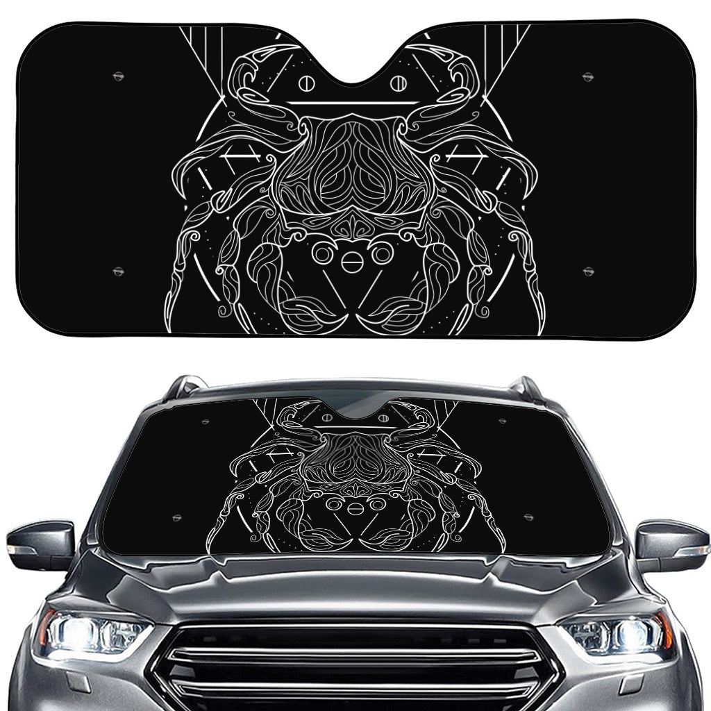 Black And White Cancer Sign Print Car Windshield Sun Shade