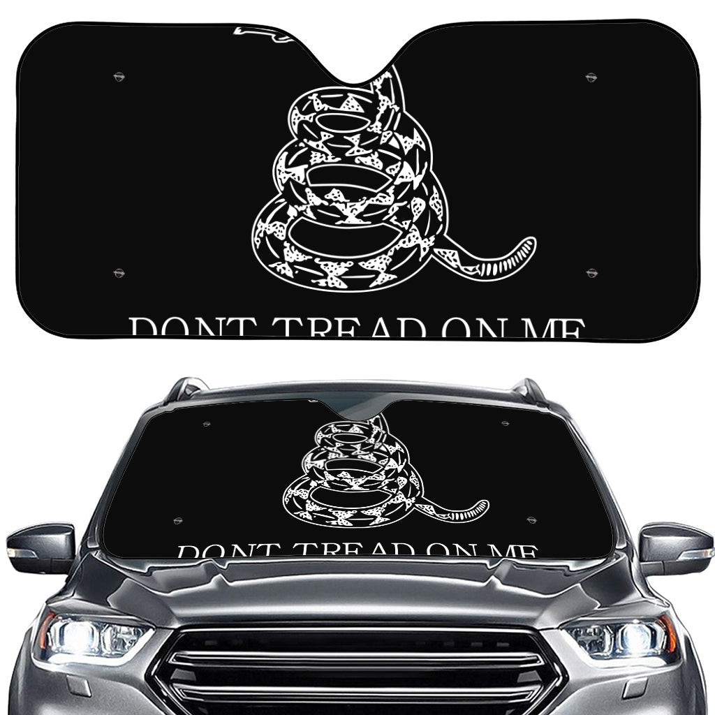 Black And White Gadsden Flag Print Car Windshield Sun Shade