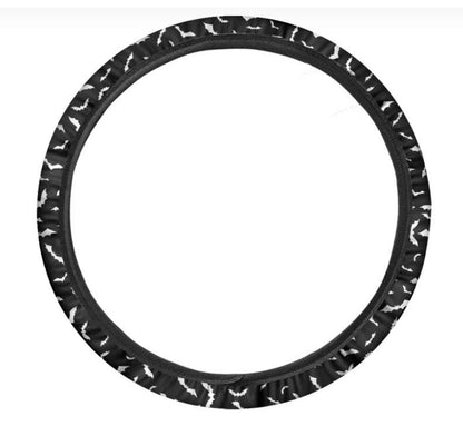Black And White Halloween Bat Print Car Steering Wheel Cover