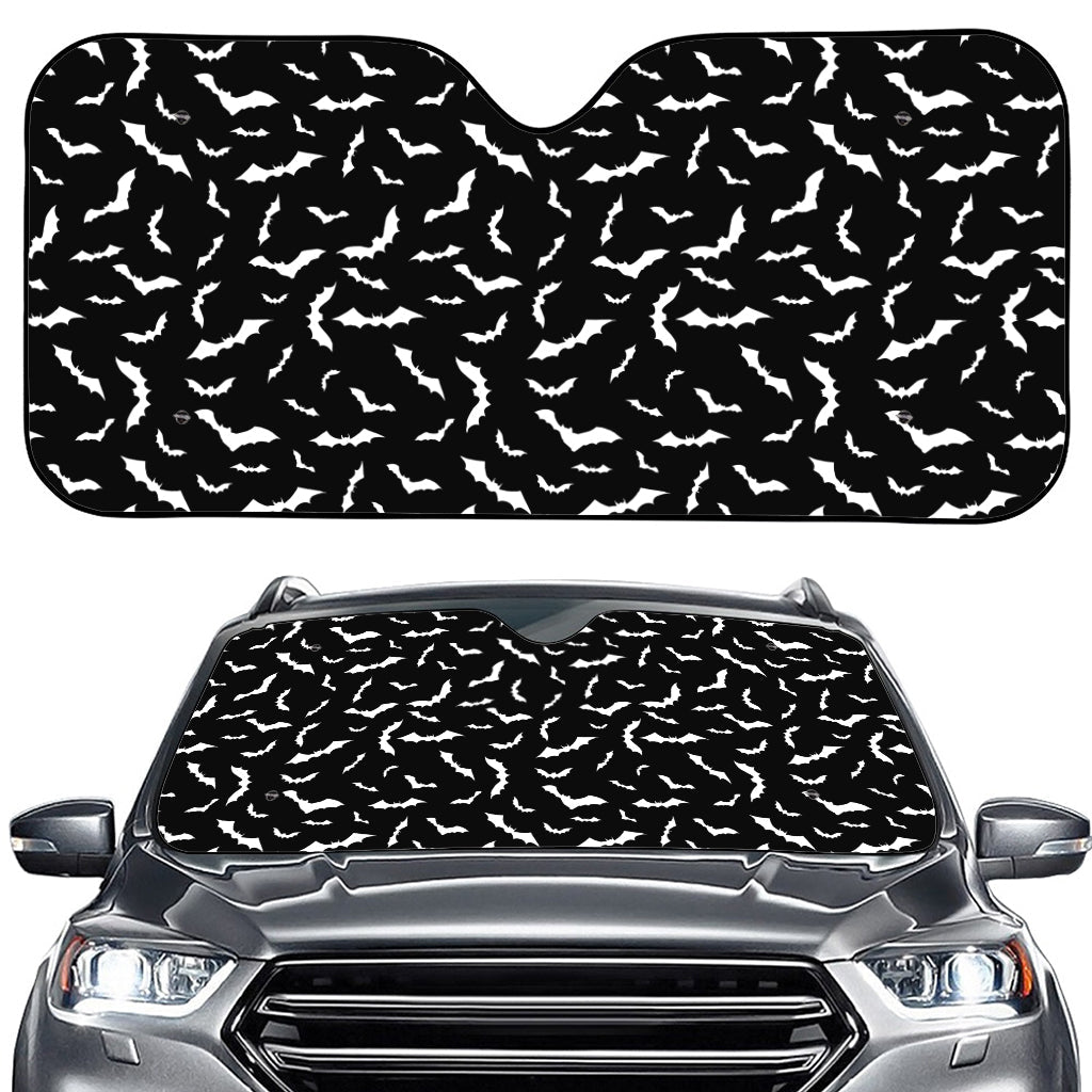 Black And White Halloween Bat Print Car Windshield Sun Shade