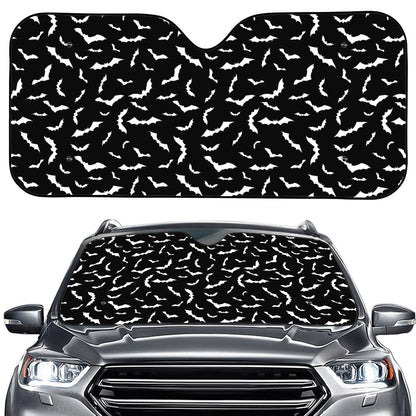 Black And White Halloween Bat Print Car Windshield Sun Shade