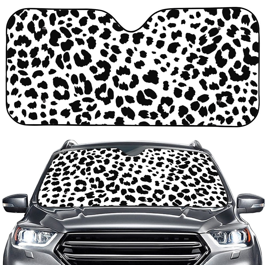 Black And White Jaguar Pattern Print Car Windshield Sun Shade