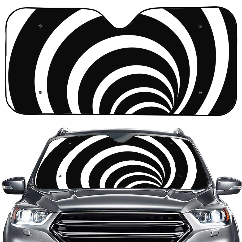 Black And White Optical Illusion Print Car Windshield Sun Shade