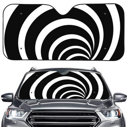 Black And White Optical Illusion Print Car Windshield Sun Shade