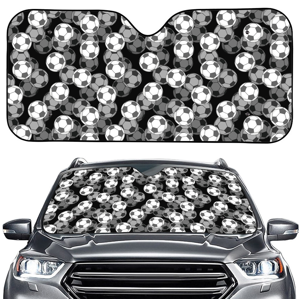 Black And White Soccer Ball Print Car Windshield Sun Shade