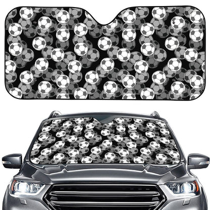 Black And White Soccer Ball Print Car Windshield Sun Shade