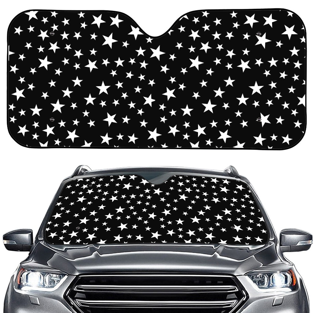 Black And White Star Pattern Print Car Windshield Sun Shade