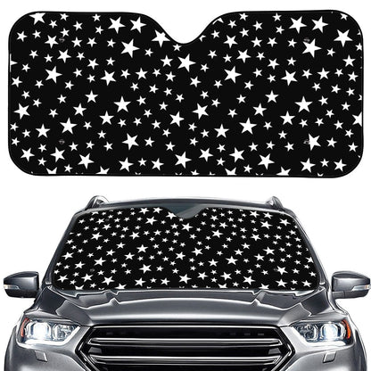Black And White Star Pattern Print Car Windshield Sun Shade