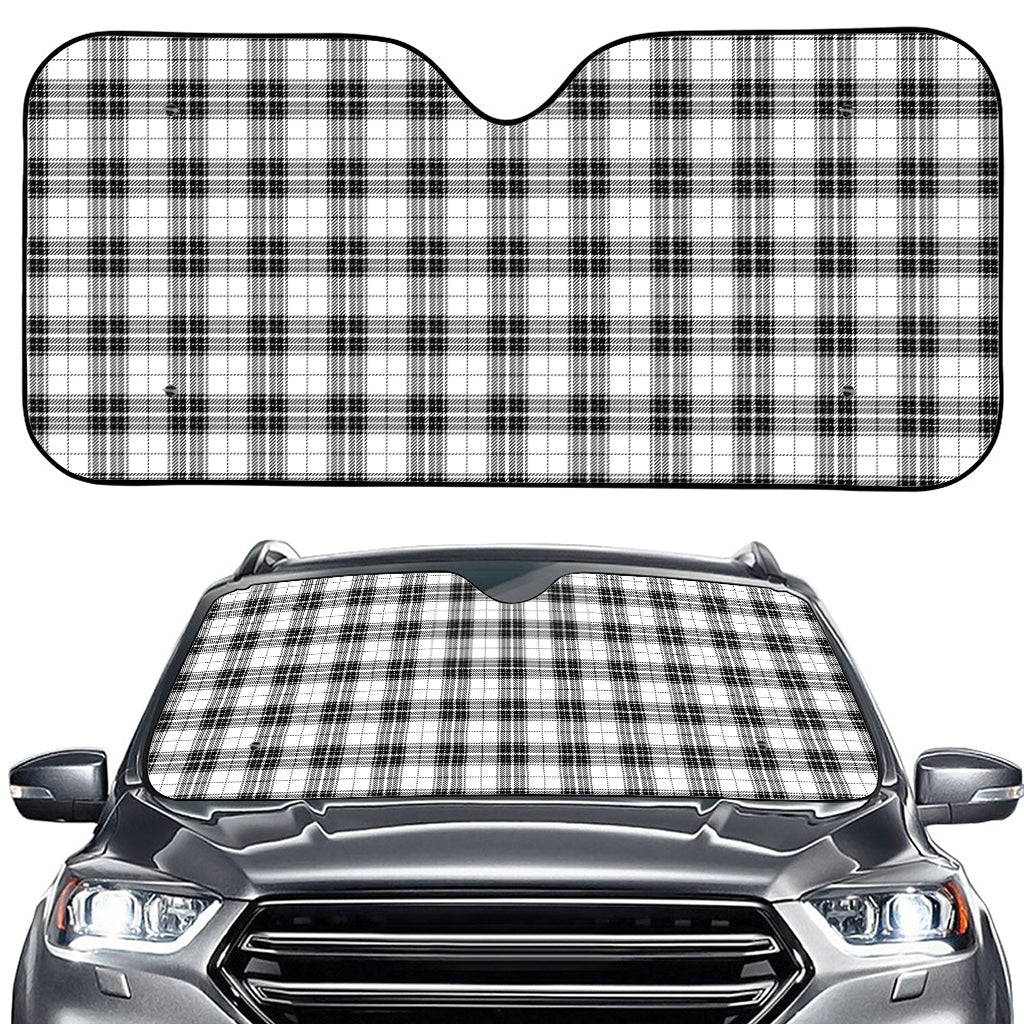 Black And White Tartan Pattern Print Car Windshield Sun Shade