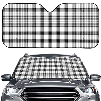 Black And White Tartan Pattern Print Car Windshield Sun Shade