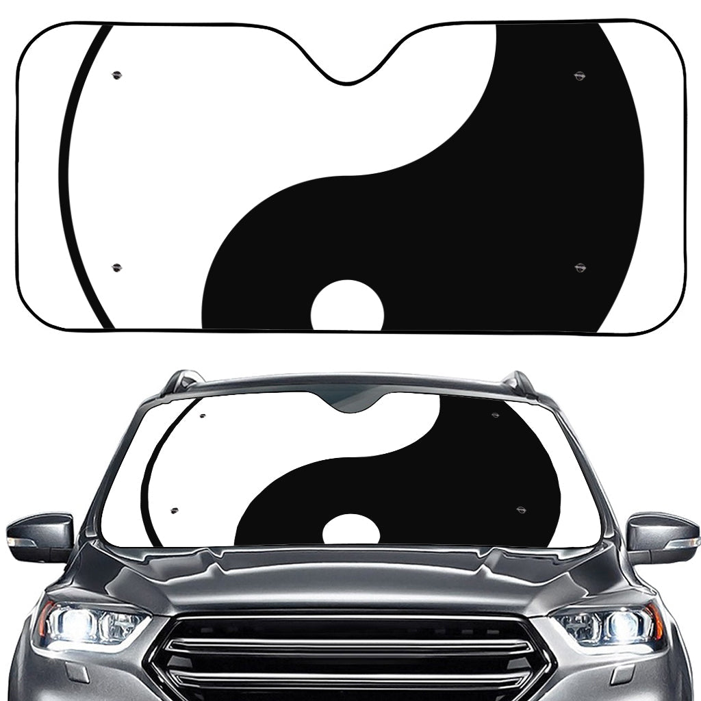 Black And White Yin Yang Symbol Print Car Windshield Sun Shade