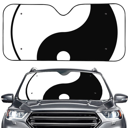 Black And White Yin Yang Symbol Print Car Windshield Sun Shade