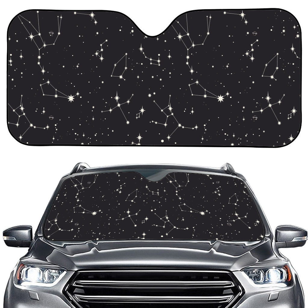 Black And White Zodiac Stars Print Car Windshield Sun Shade