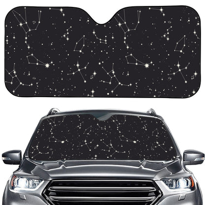 Black And White Zodiac Stars Print Car Windshield Sun Shade