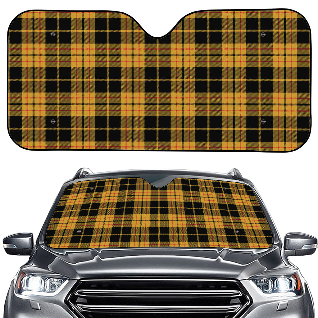 Black And Yellow Tartan Pattern Print Car Windshield Sun Shade