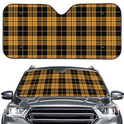 Black And Yellow Tartan Pattern Print Car Windshield Sun Shade