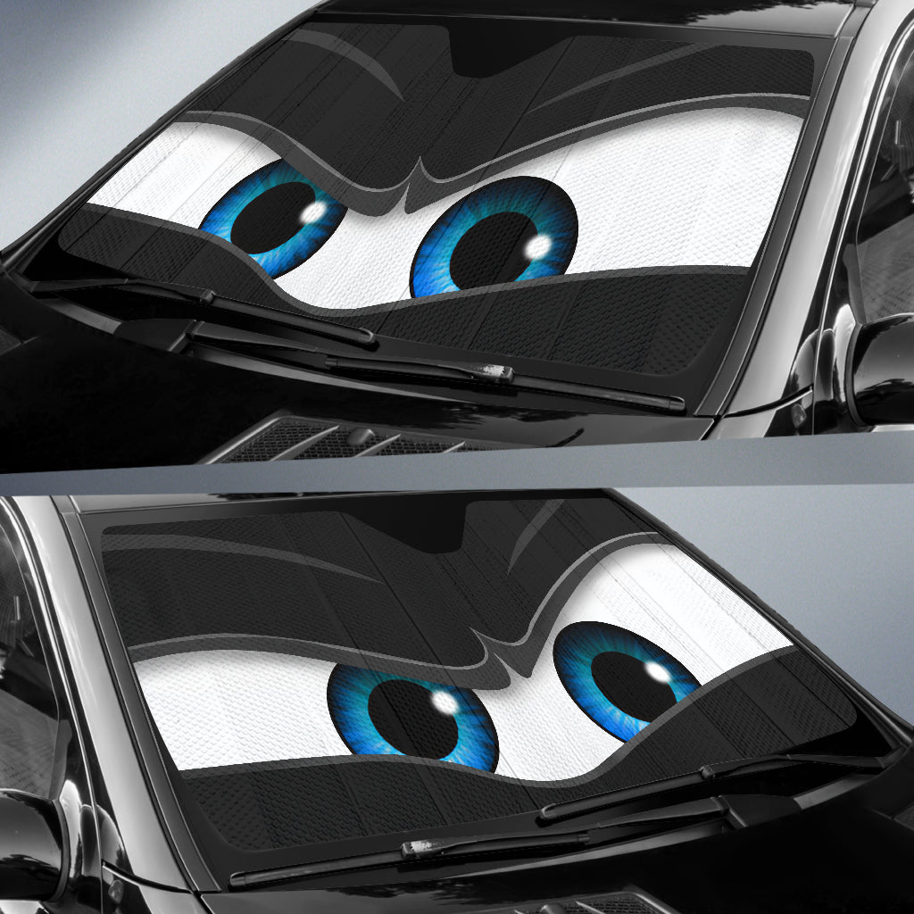 Black Angry Eyes Car Auto Sun Shades