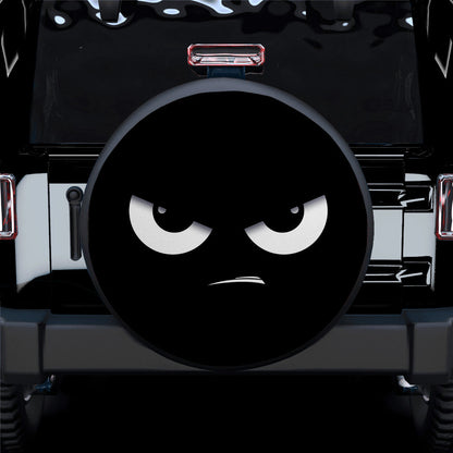 Black Angry Eyes Car Spare Tire Cover