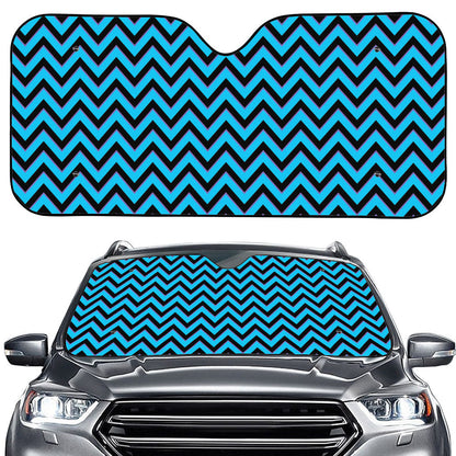 Black Blue And Purple Chevron Print Car Windshield Sun Shade