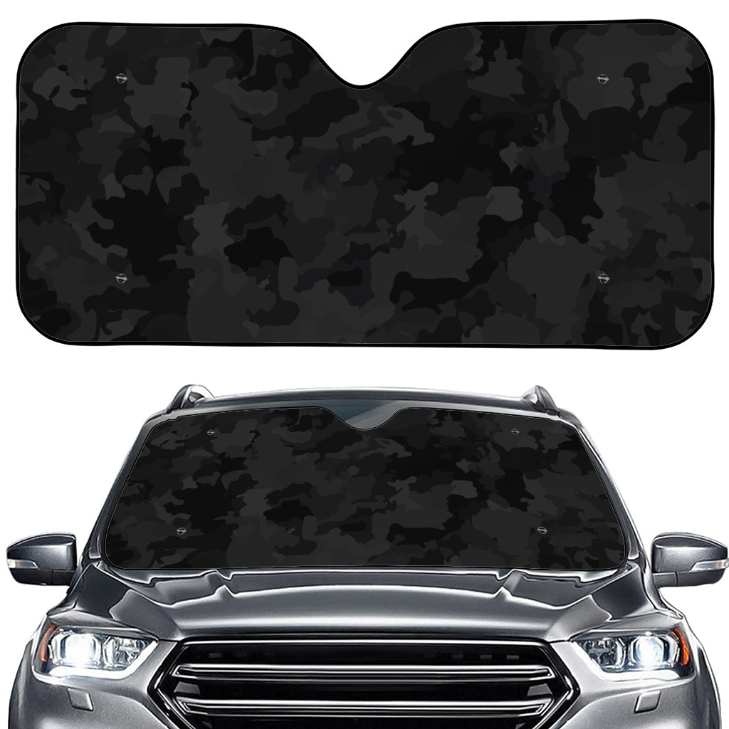 Black Camouflage Print Car Windshield Sun Shade