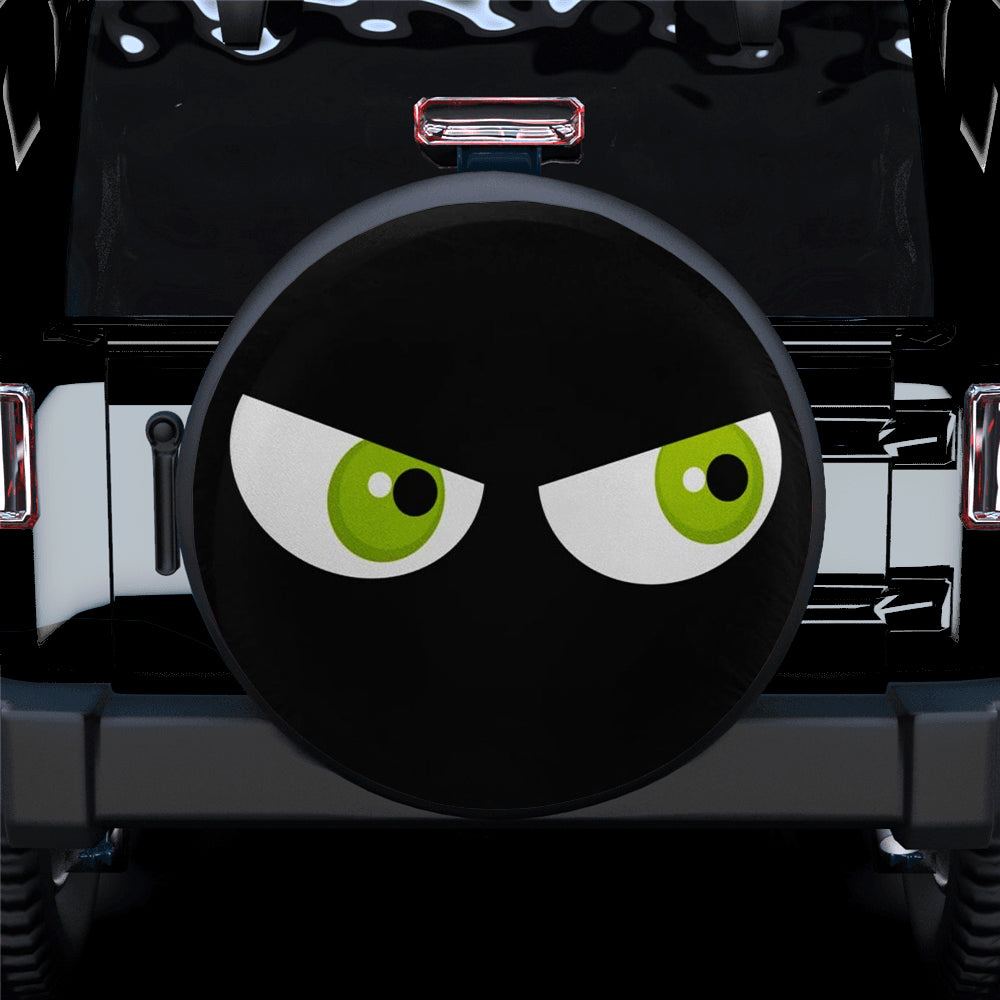 Black Cartoon Angry Funny Eyes Jeep Car Spare Tire Cover