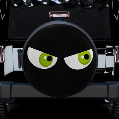 Black Cartoon Angry Funny Eyes Jeep Car Spare Tire Cover