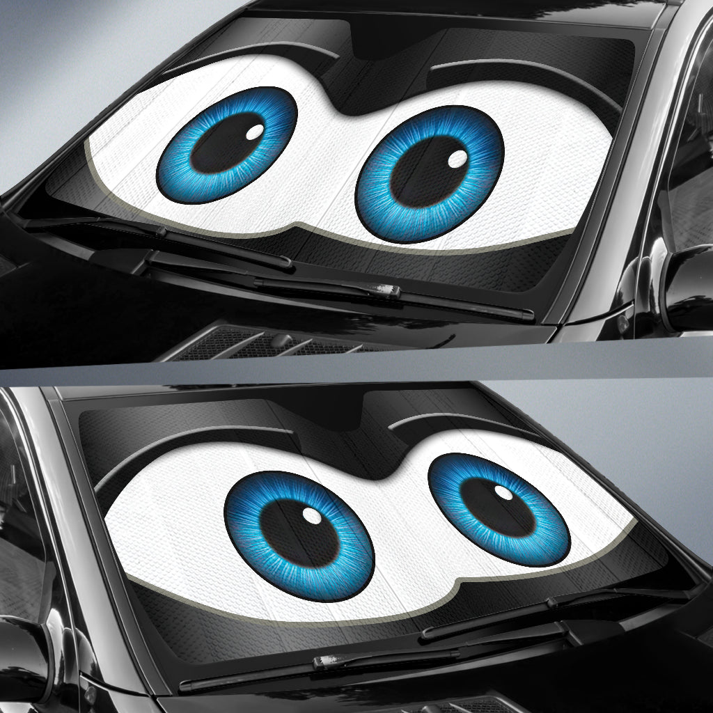Black Cartoon Eyes Car Auto Sunshades