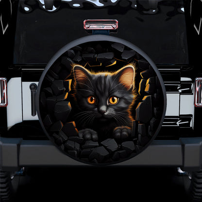 Black Cat Car Spare Tire Cover