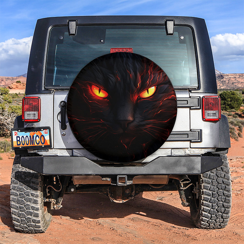 Black Cat Eyes Car Spare Tire Cover