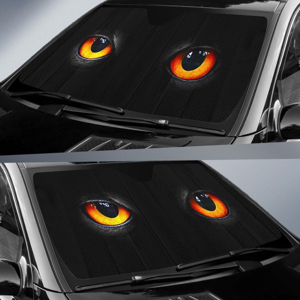 Black Cat Eyes Car Sun Shades Windshield Accessories Decor Gift