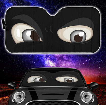 Black Challenging Cartoon Eyes Car Auto Sun Shades Windshield Accessories Decor Gift
