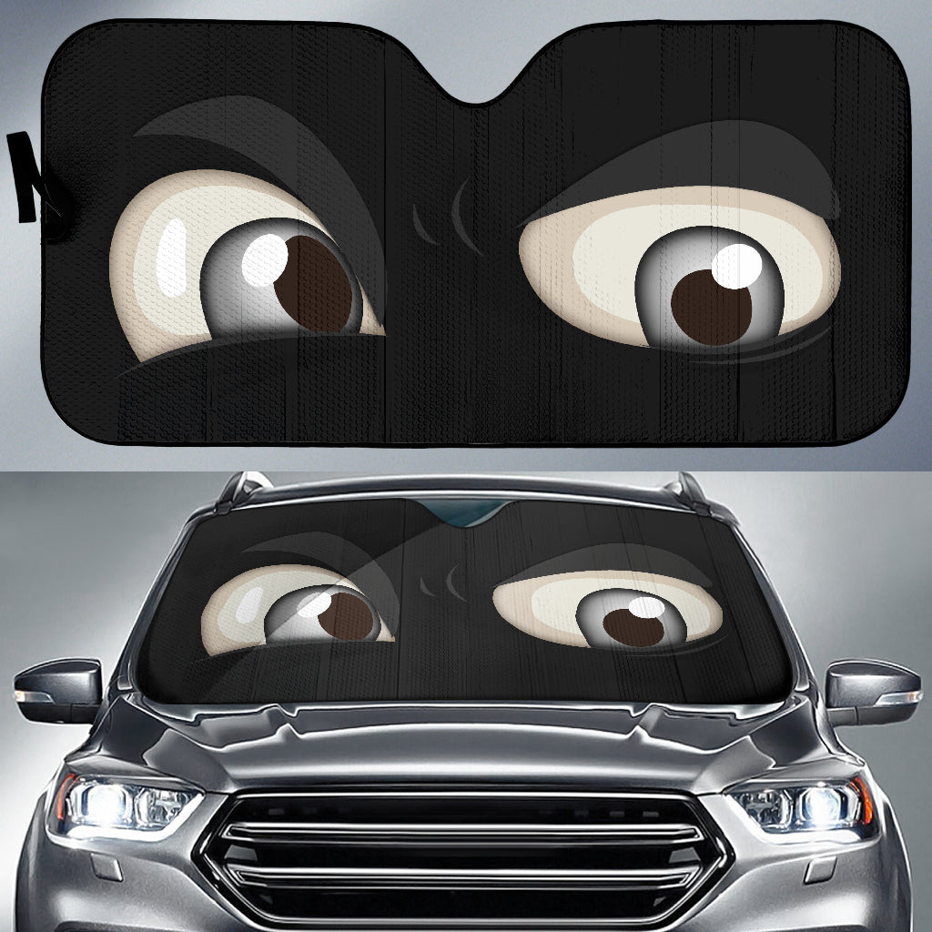 Black Challenging Cartoon Eyes Car Auto Sun Shades Windshield Accessories Decor Gift