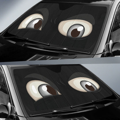 Black Challenging Cartoon Eyes Car Auto Sun Shades Windshield Accessories Decor Gift