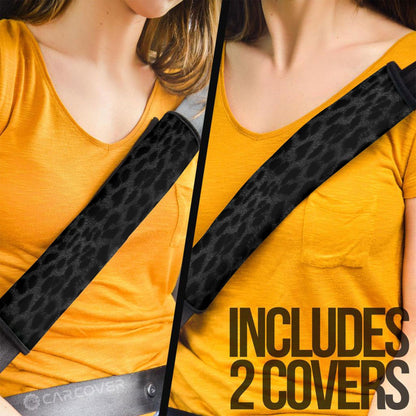 Black Cheetah Skin  Seat Belt Covers Custom Animal Skin Printed Car Interior Accessories