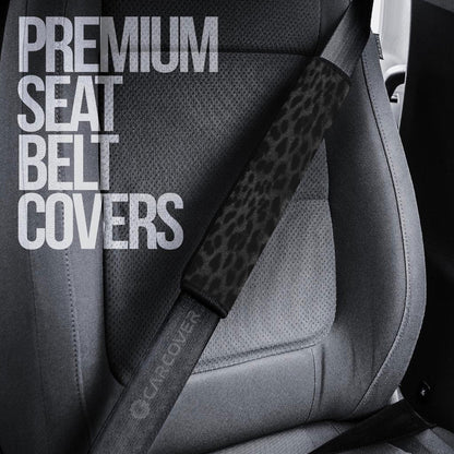 Black Cheetah Skin  Seat Belt Covers Custom Animal Skin Printed Car Interior Accessories
