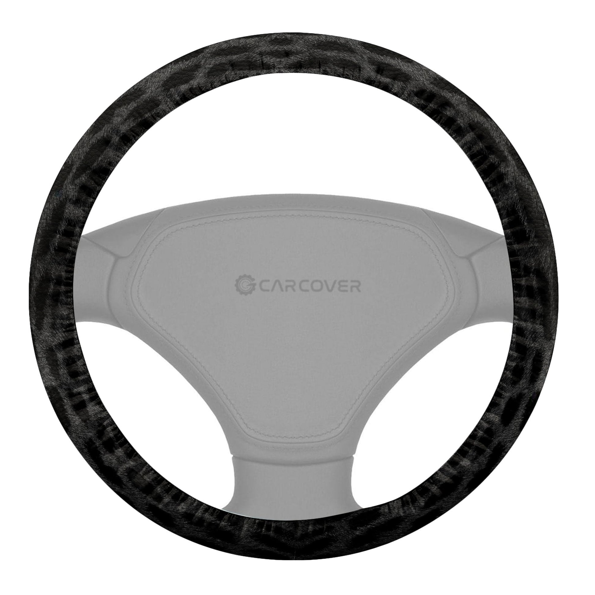 Black Cheetah Skin Steering Wheel Cover Custom Animal Skin Printed