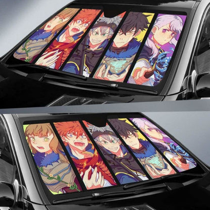 Black Clover Car Sun Shade 918b Universal Fit