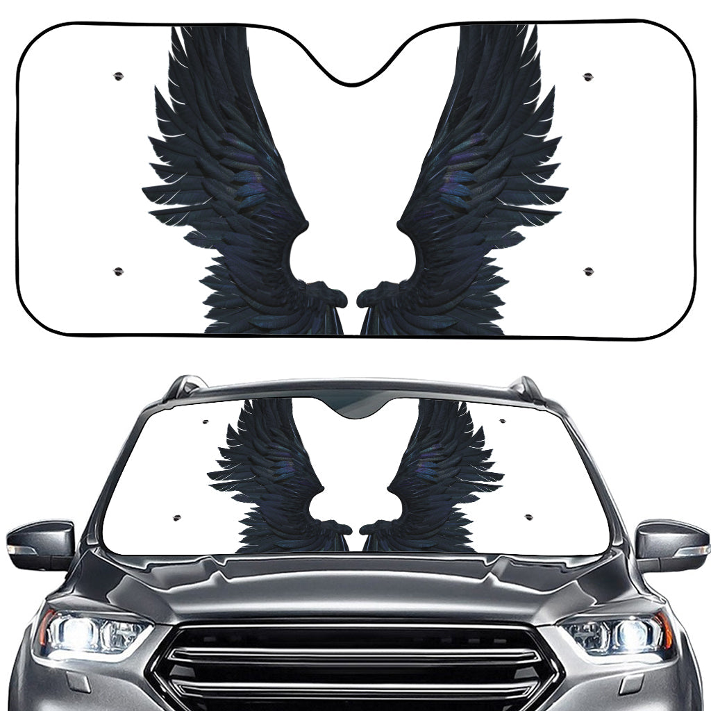Black Demon Wings Print Car Windshield Sun Shade