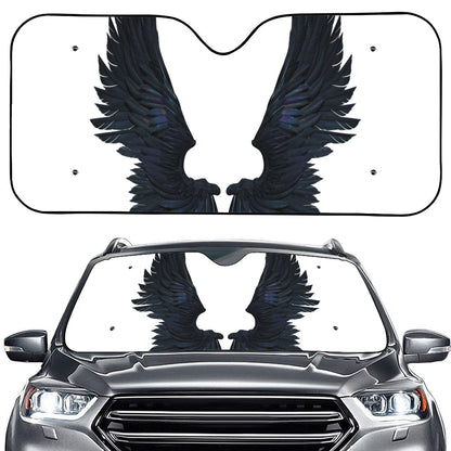 Black Demon Wings Print Car Windshield Sun Shade