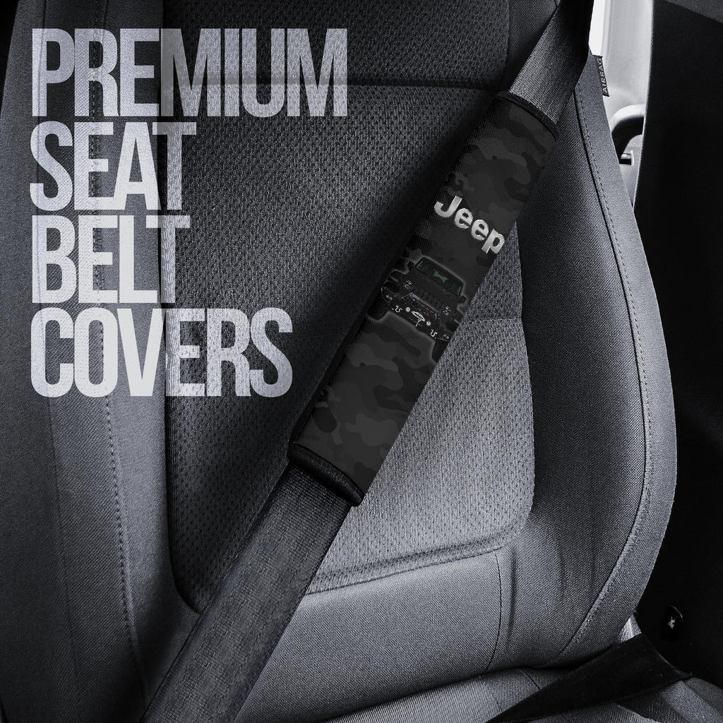 Black Jeep Camouflage Car Seat Belt Cover Custom Car Accessories