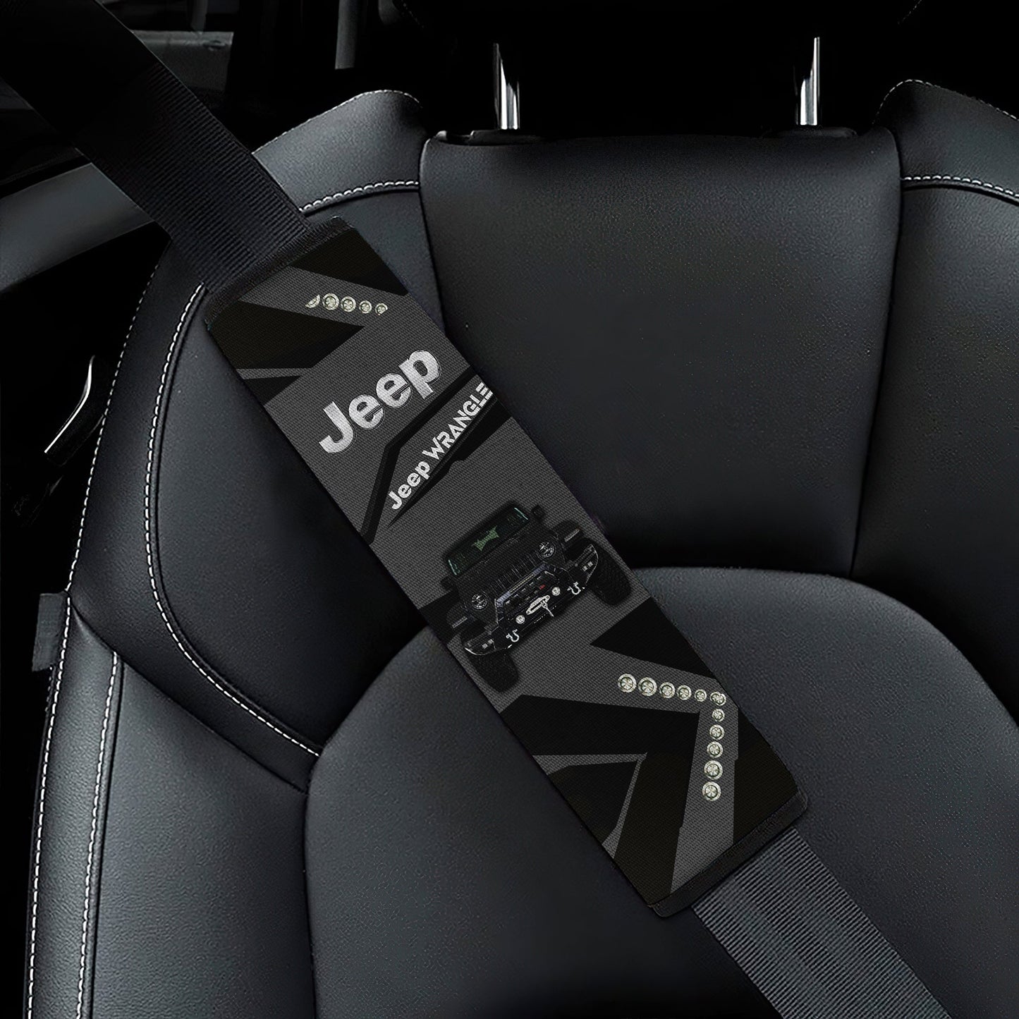 Black Jeep Car Seat Belt Cover Custom Car Accessories