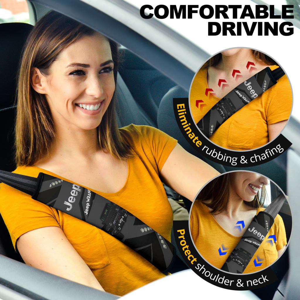 Black Jeep Car Seat Belt Cover Custom Car Accessories