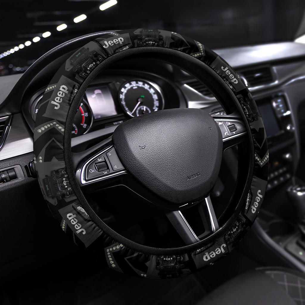 Black Jeep Car Steering Wheel Cover