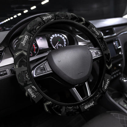 Black Jeep Car Steering Wheel Cover