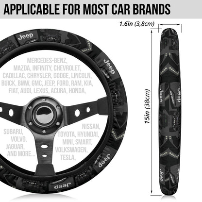 Black Jeep Car Steering Wheel Cover