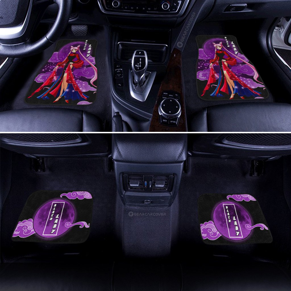 Black Lady Car Floor Mats Custom Sailor Moon Anime Car Interior Accessories