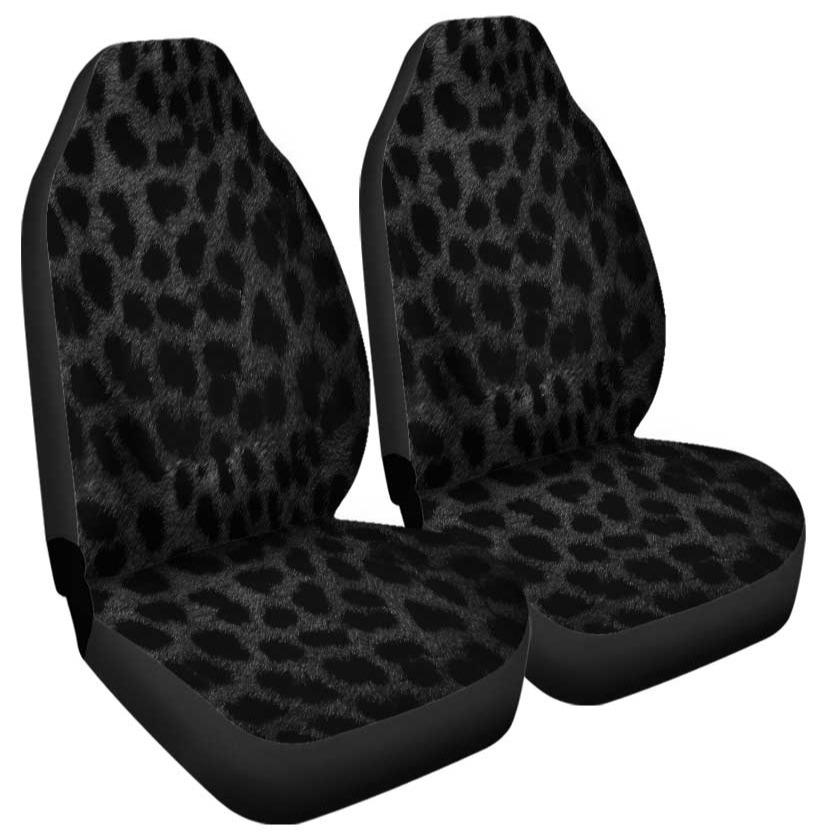 Black Leopard Print Car Seat Covers Print Custom Animal Car Accessories